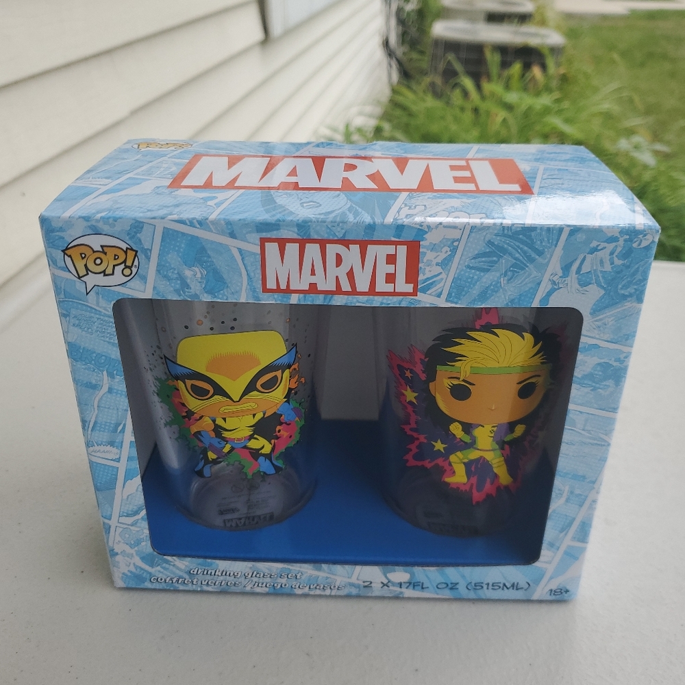 Marvel Drinking Glass Set 2×17 Oz Pop